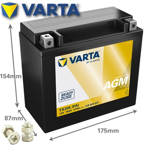 Batteria moto varta tx20l - varta, tx20l-bs